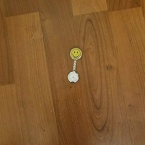 Nurses smiley face brooch fob medical watch